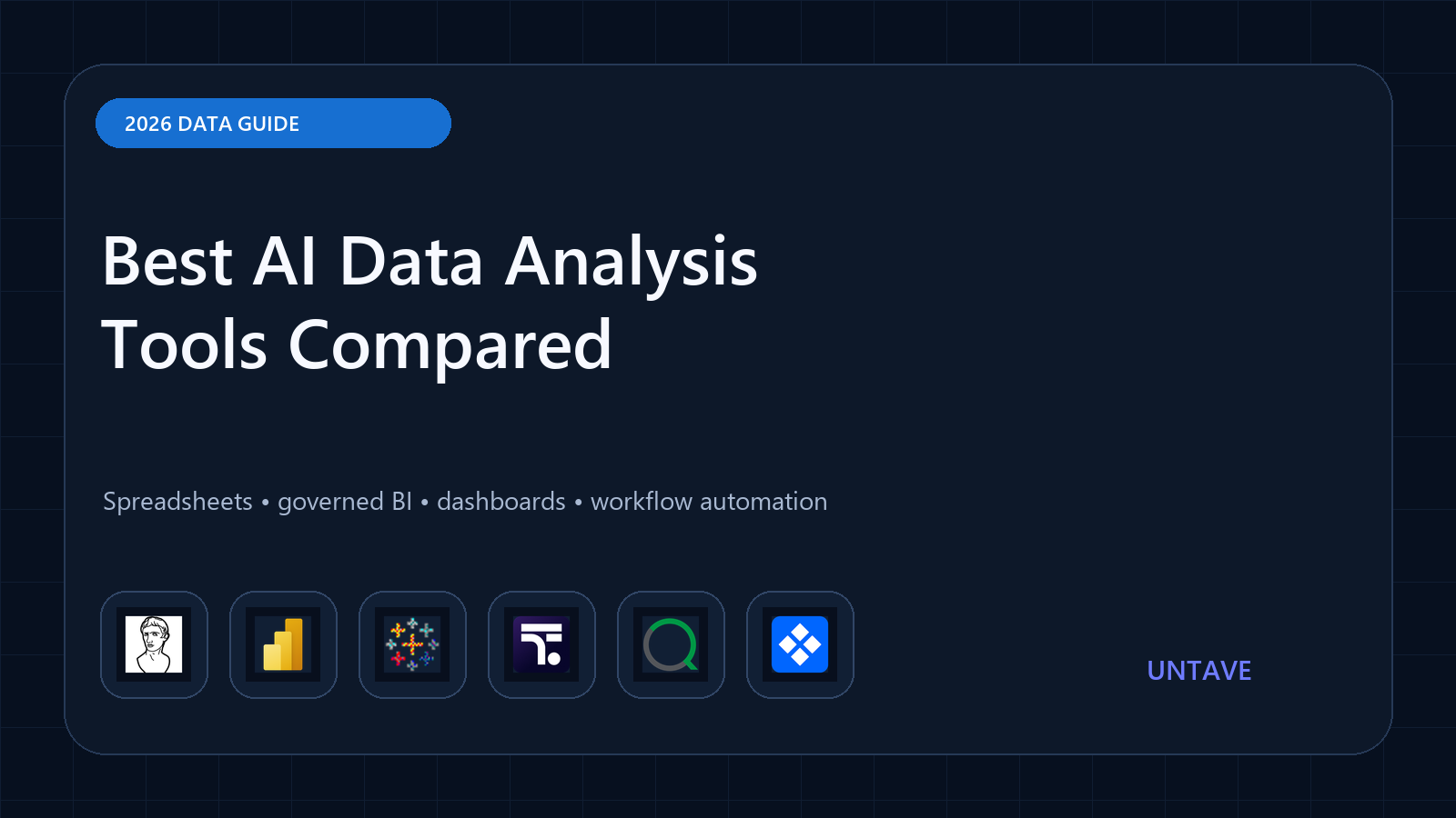 Official logos for Julius AI, Microsoft Power BI, Tableau Agent, ThoughtSpot Spotter, Qlik Answers, and Akkio