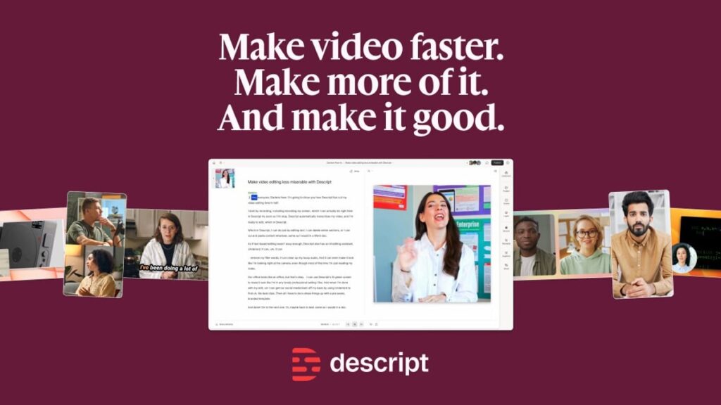 Descript official product interface or brand cover