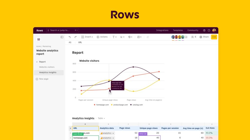 Rows AI official product interface or branded cover